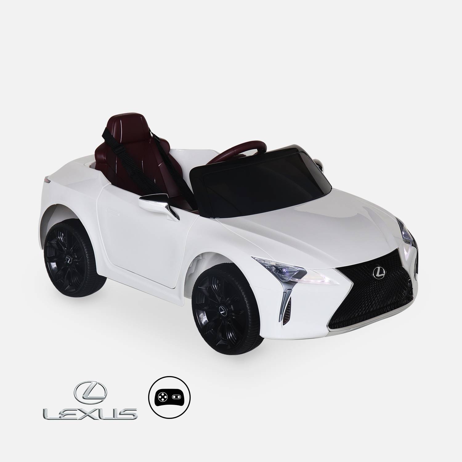 Lexus LC500 Wit elektrische auto 12V, 1 plaats, 4x4 voor kinderen met autoradio en afstandsbediening Photo1