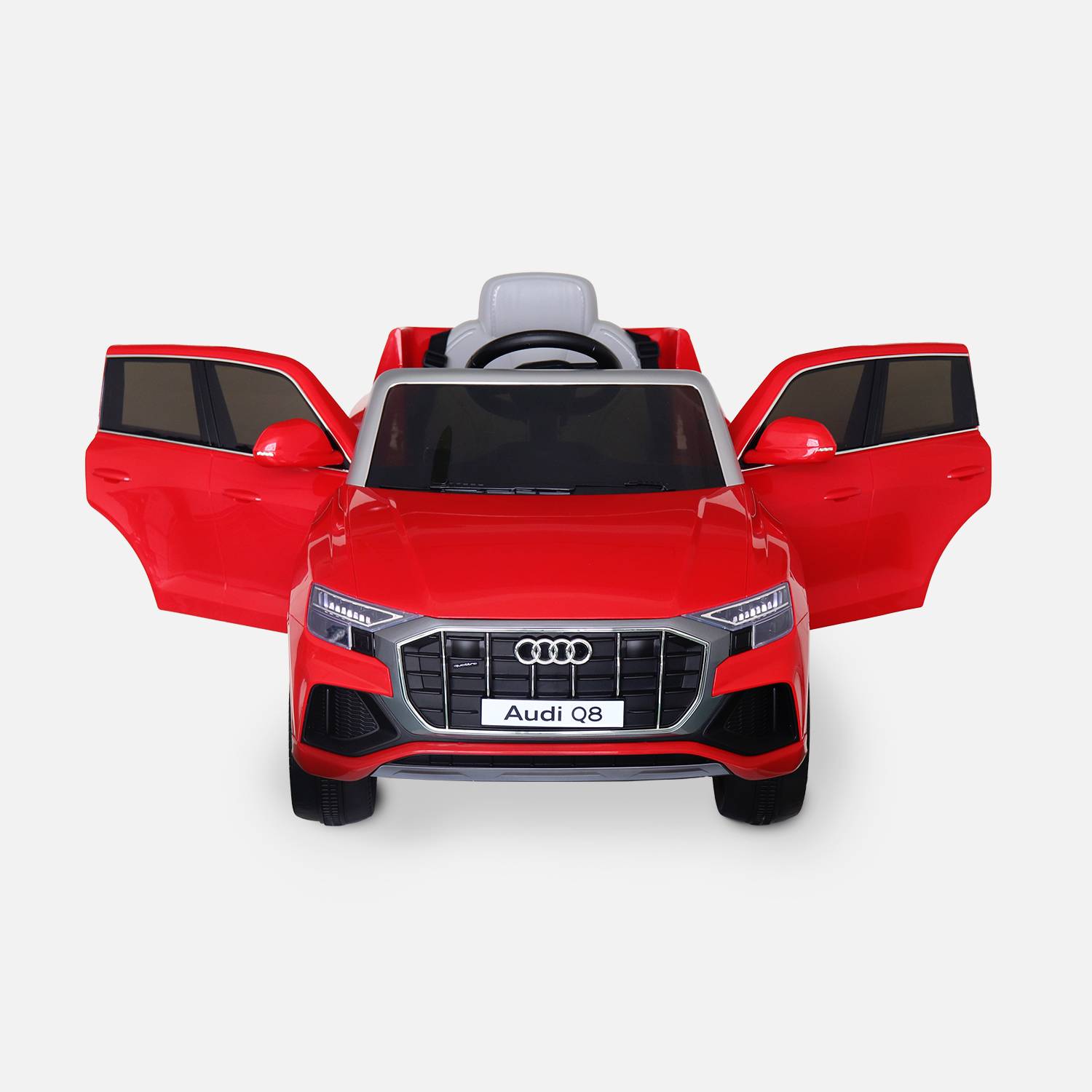 AUDI Q8 Rood elektrische auto 12V, 1 plaats, 4x4 voor kinderen met autoradio en afstandsbediening Photo3