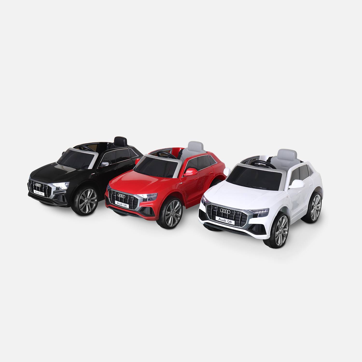 AUDI Q8 Rood elektrische auto 12V, 1 plaats, 4x4 voor kinderen met autoradio en afstandsbediening Photo4