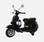 Vespa PX150, schwarz, Elektromotorrad für Kinder 12V 4,5Ah, 1 Sitzplatz mit Autoradio