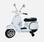 Wit Vespa PX150, elektrische scooter voor kinderen 12V 4.5Ah, 1 plaats met radio