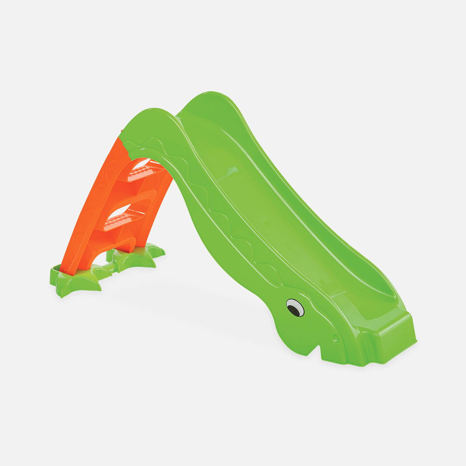 Petit toboggan pour enfant, vert et orange 133cm Photo1