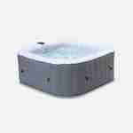 Spa MSPA gonflable carré – Fjord 4 - 4 places,  système anti-gel et désinfection UVC + bâche, 160cm, PVC, pompe, chauffage, gonfleur, filtre Photo1