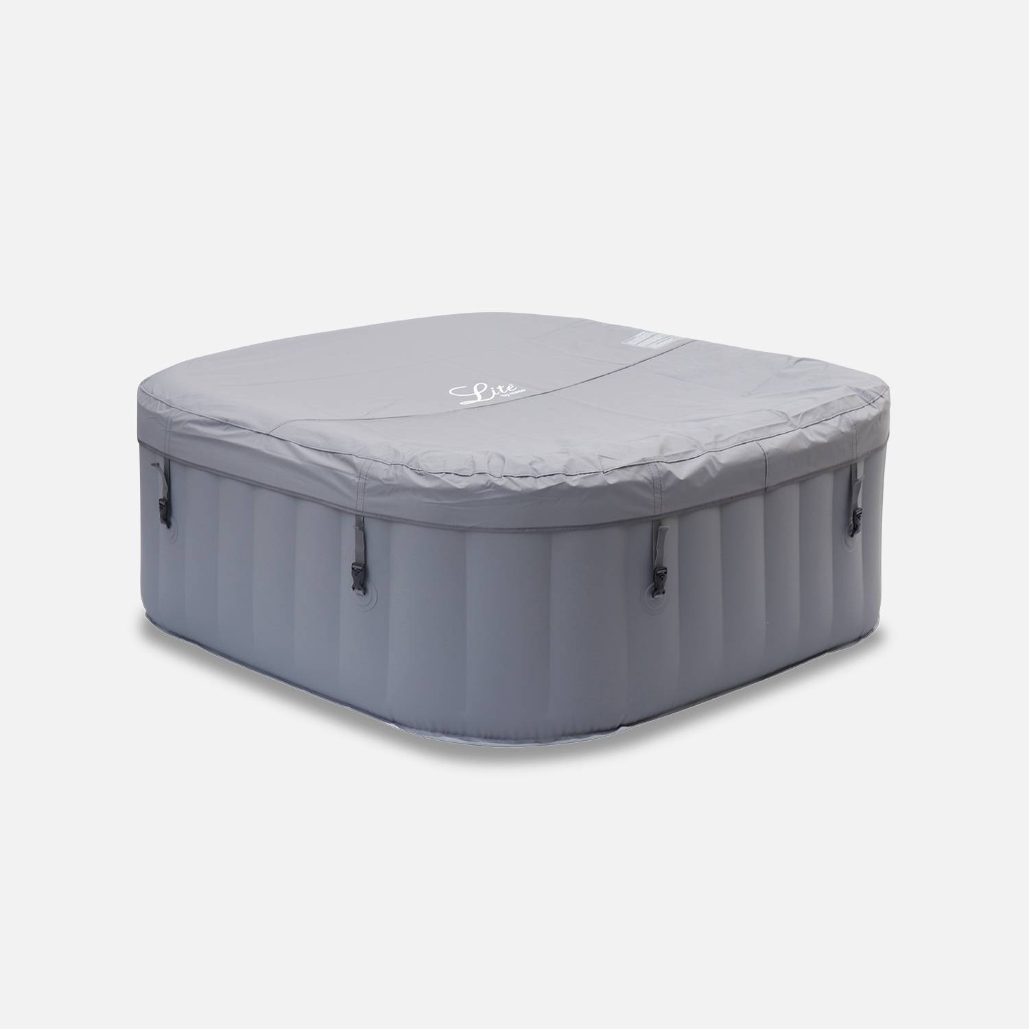 Spa MSPA gonflable carré – Fjord 4 - 4 places,  système anti-gel et désinfection UVC + bâche, 160cm, PVC, pompe, chauffage, gonfleur, filtre Photo2