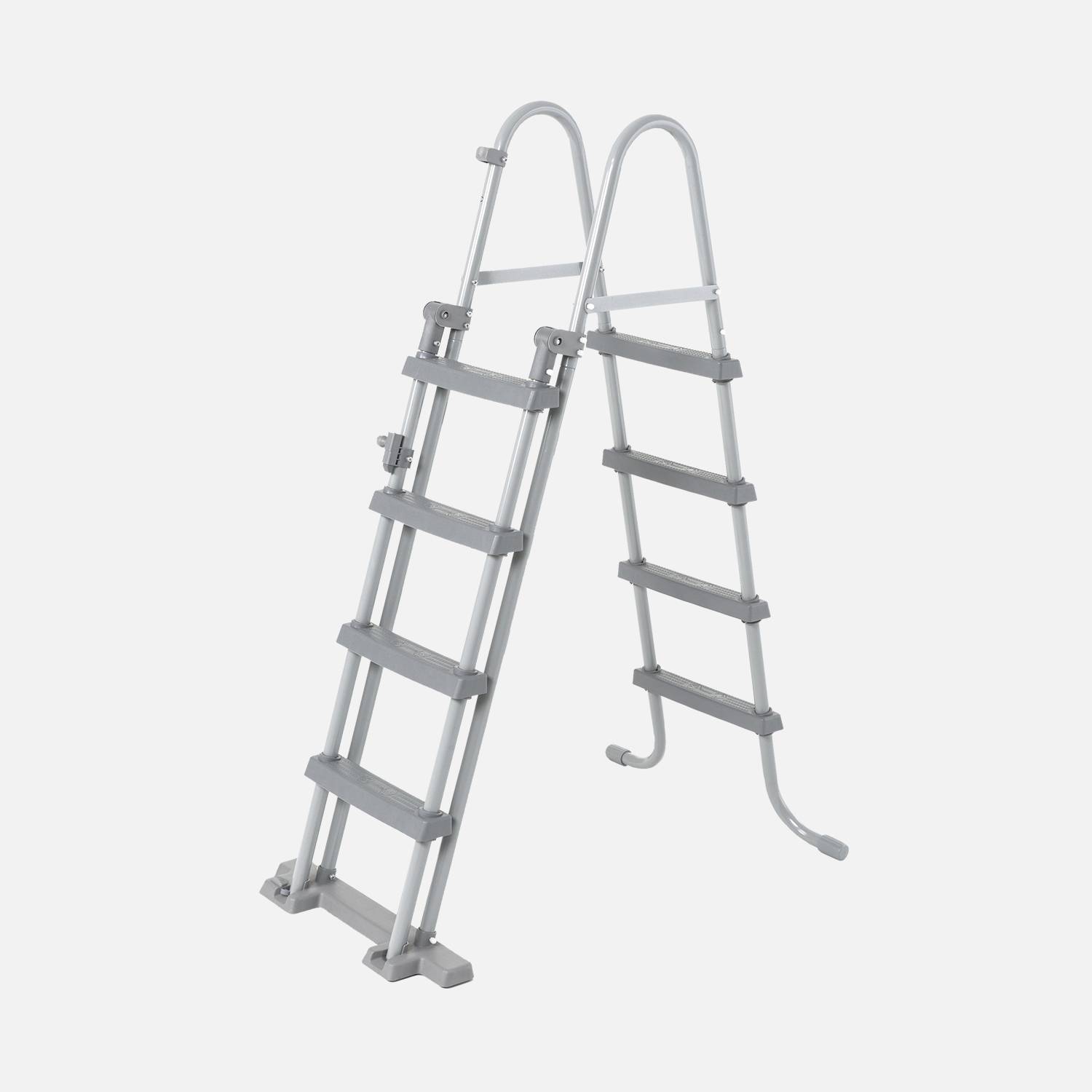 Symmetrische ladder met 4 treden voor bovengrondse zwembaden tot 122 cm hoog, zwembadaccessoire Photo1
