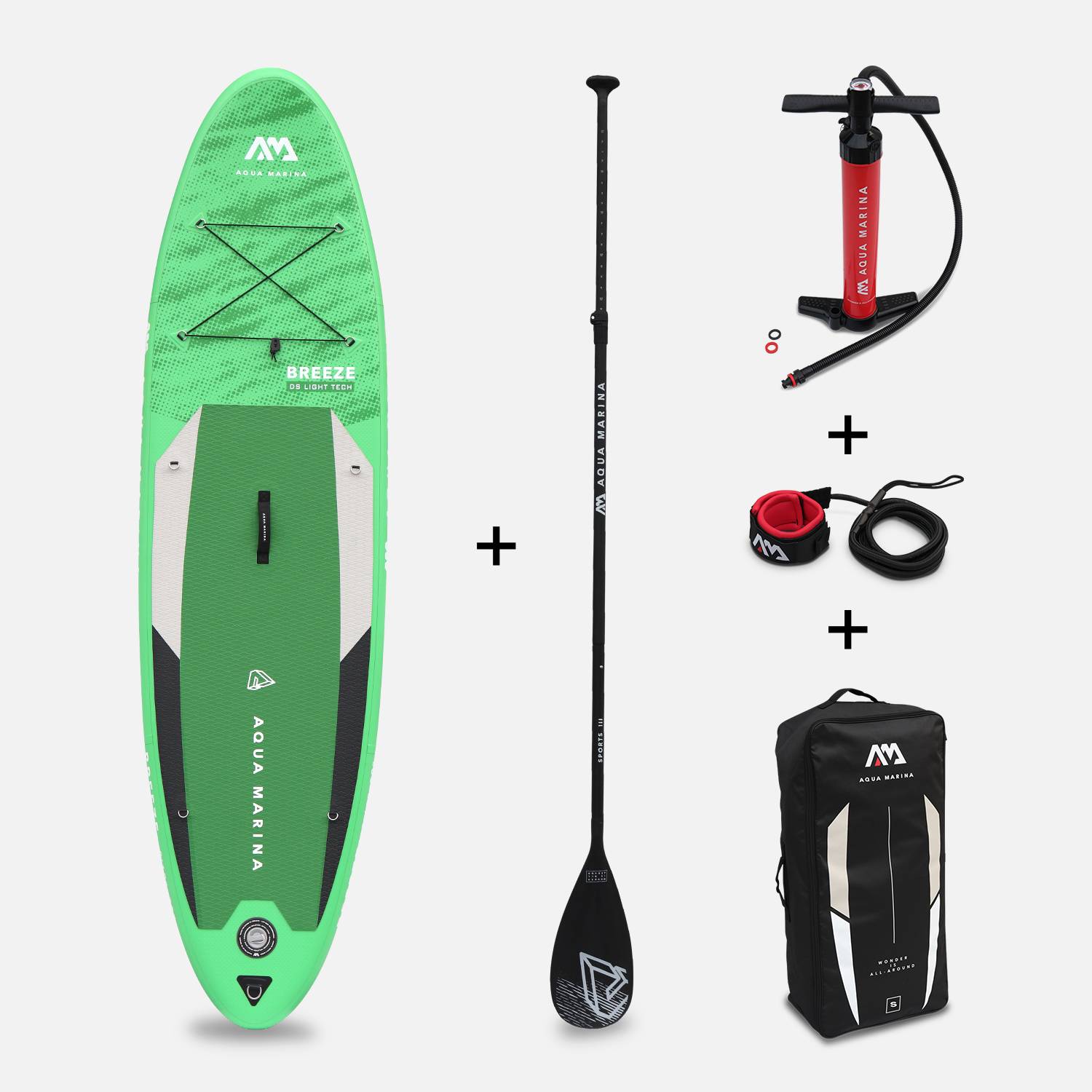 Pack stand up paddle gonflable Breeze 9' 10" avec pompe haute pression, pagaie, leash et sac de rangement inclus Photo1