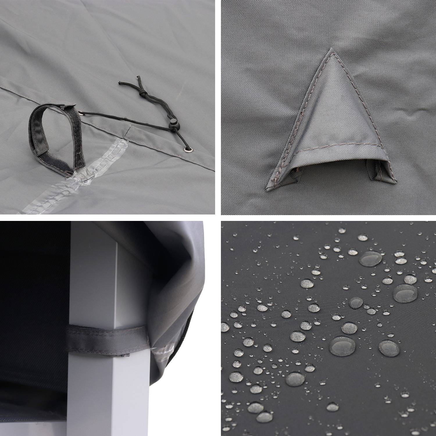 Capa de proteção cinza de polyester para mesa de jardim Photo4