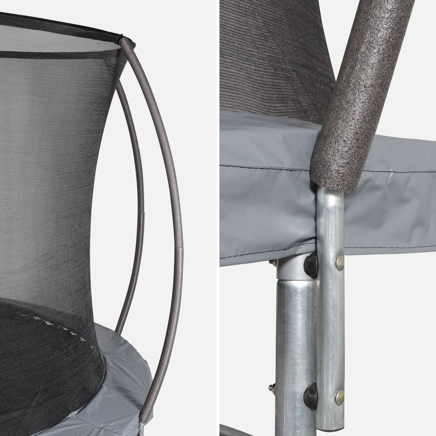 Cama elástica redonda 305 cm gris con red de seguridad interna - Mars INNER - Nuevo modelo - cama elástica de jardín 3,05 m 305 cm | Calidad PRO. | Normas de la UE. Photo2