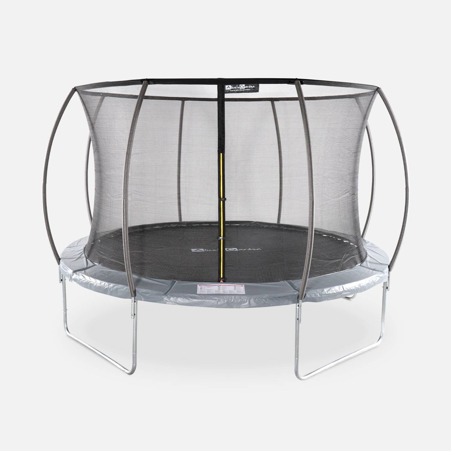 Trampolim redondo Ø 370cm cinza com rede de segurança interna - Saturn Inner - Novo modelo - trampolim de jardim 3,7m 370 cm | Qualidade PRO. | Normas da UE. Photo1