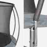 Cama elástica redonda Ø 370 cm gris con red de seguridad interna - Saturne INNER - Nuevo modelo - cama elástica de jardín 3,70 m 370 cm | Calidad PRO. | Normas de la UE. Photo2