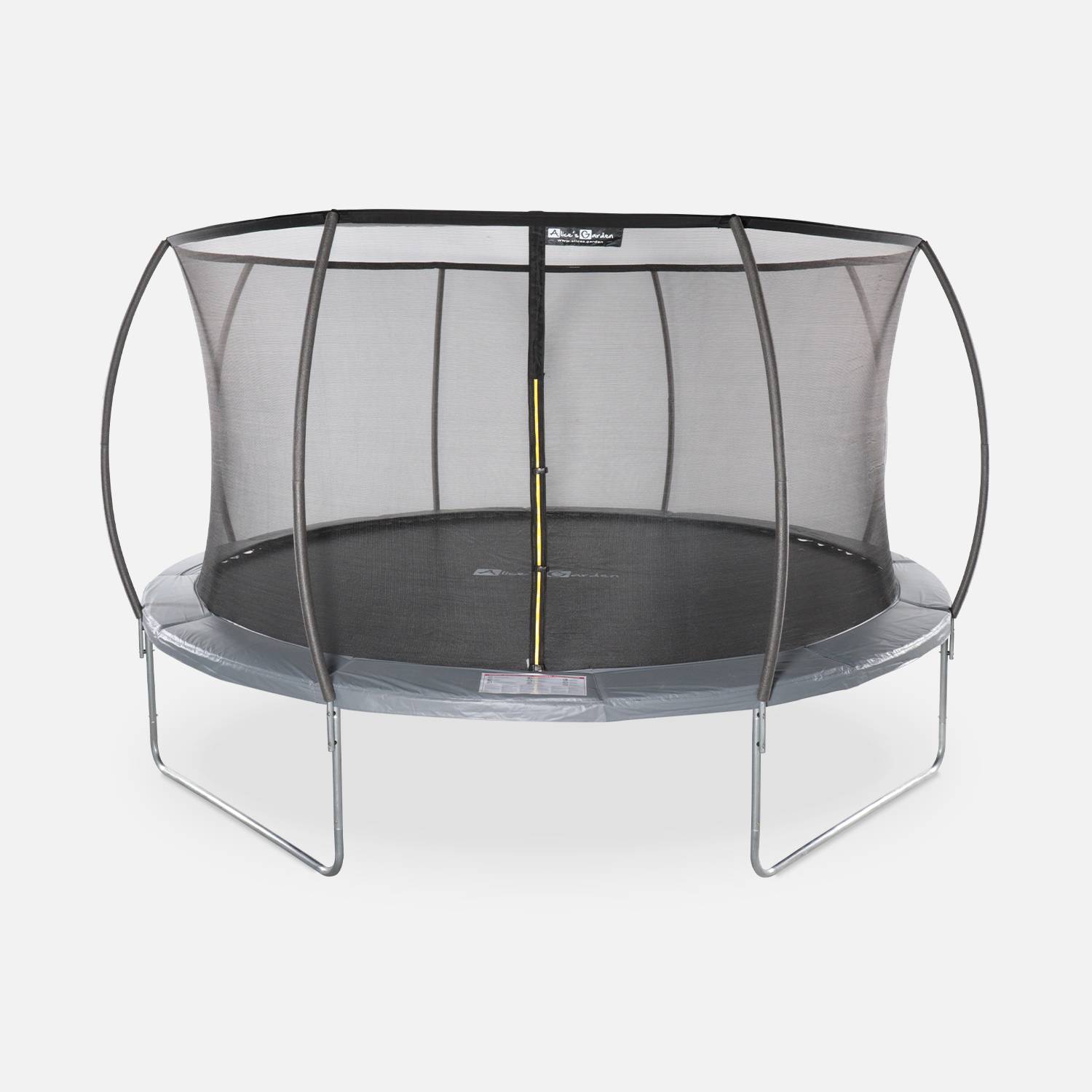 Trampoline rond Ø 430cm gris avec filet de protection intérieur - Venus Inner – Nouveau modèle - trampoline de jardin 4,30m 430 cm |Design | Qualité PRO. | Normes EU. Photo1