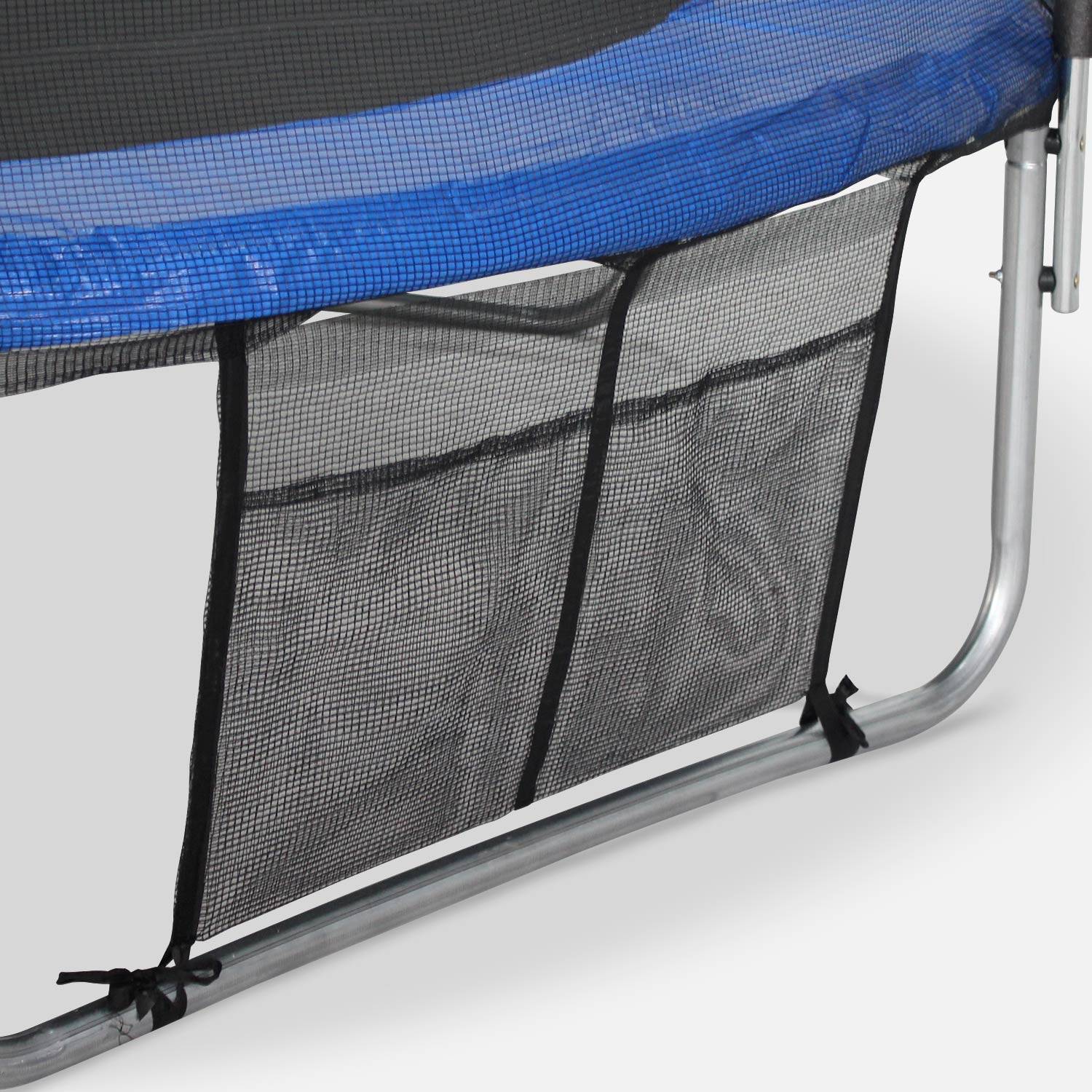 Pack accessoires pour trampoline Ø 400cm Mercure - Échelle, bâche de protection, filet de rangement pour chaussures et kit d’ancrage Photo3