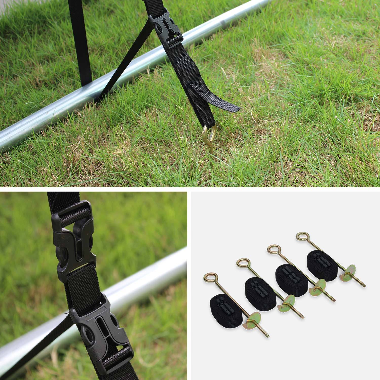 Pakket met accessoires voor trampoline Ø400cm Mercure met een ladder, een beschermhoes, een opbergnet voor schoenen en een verankeringskit Photo5