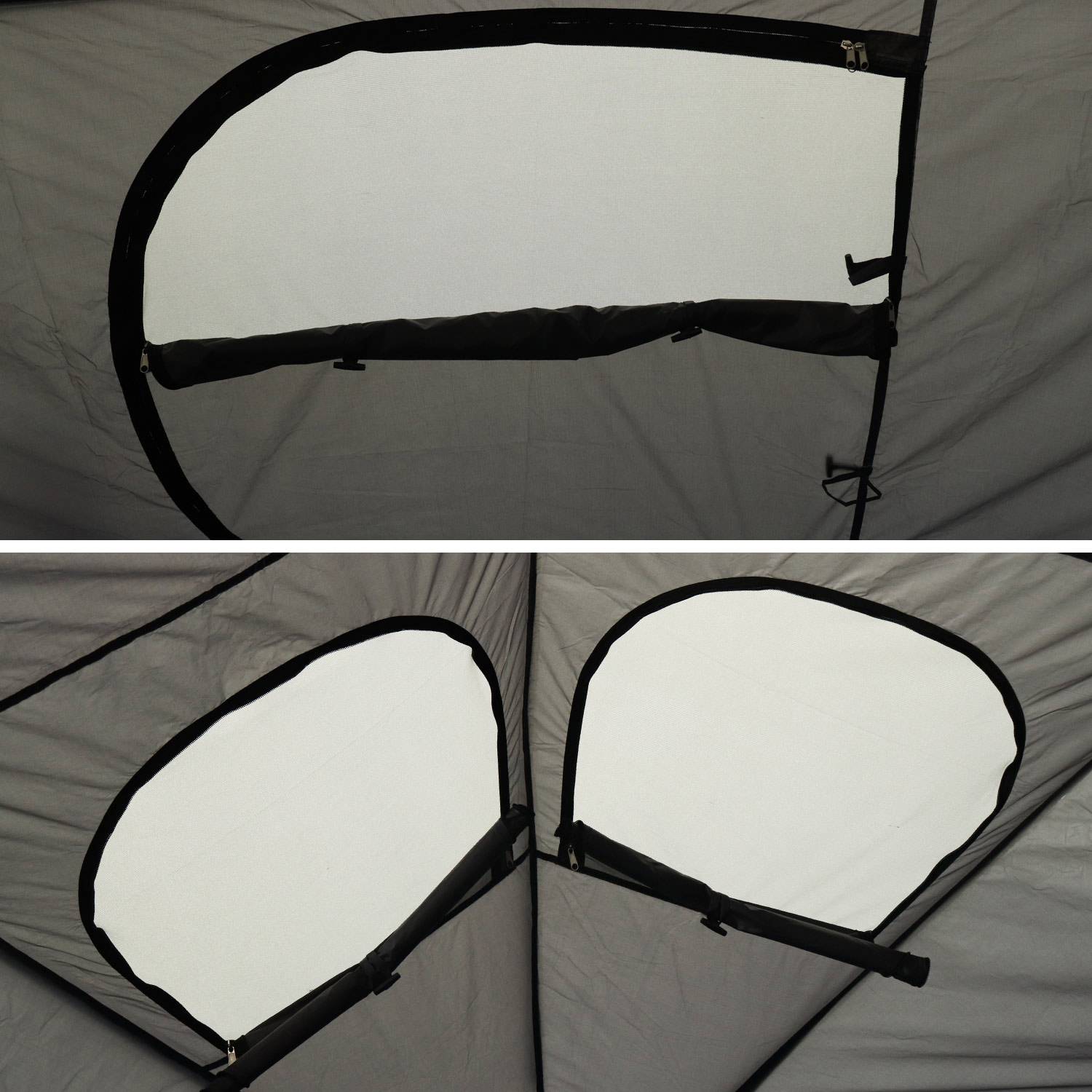 Tente de camping pour trampoline Ø305cm (filet intérieur et extérieur) polyester, traité anti UV, 2 portes, 4  fenêtres & sac de transport Photo5