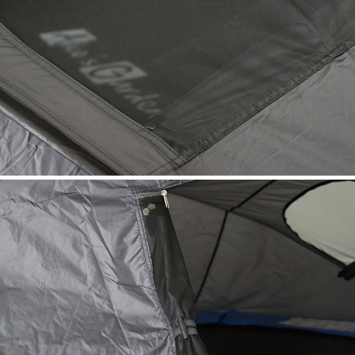 Tente de camping pour trampoline Ø305cm (filet intérieur et extérieur) polyester, traité anti UV, 2 portes, 4  fenêtres & sac de transport Photo6