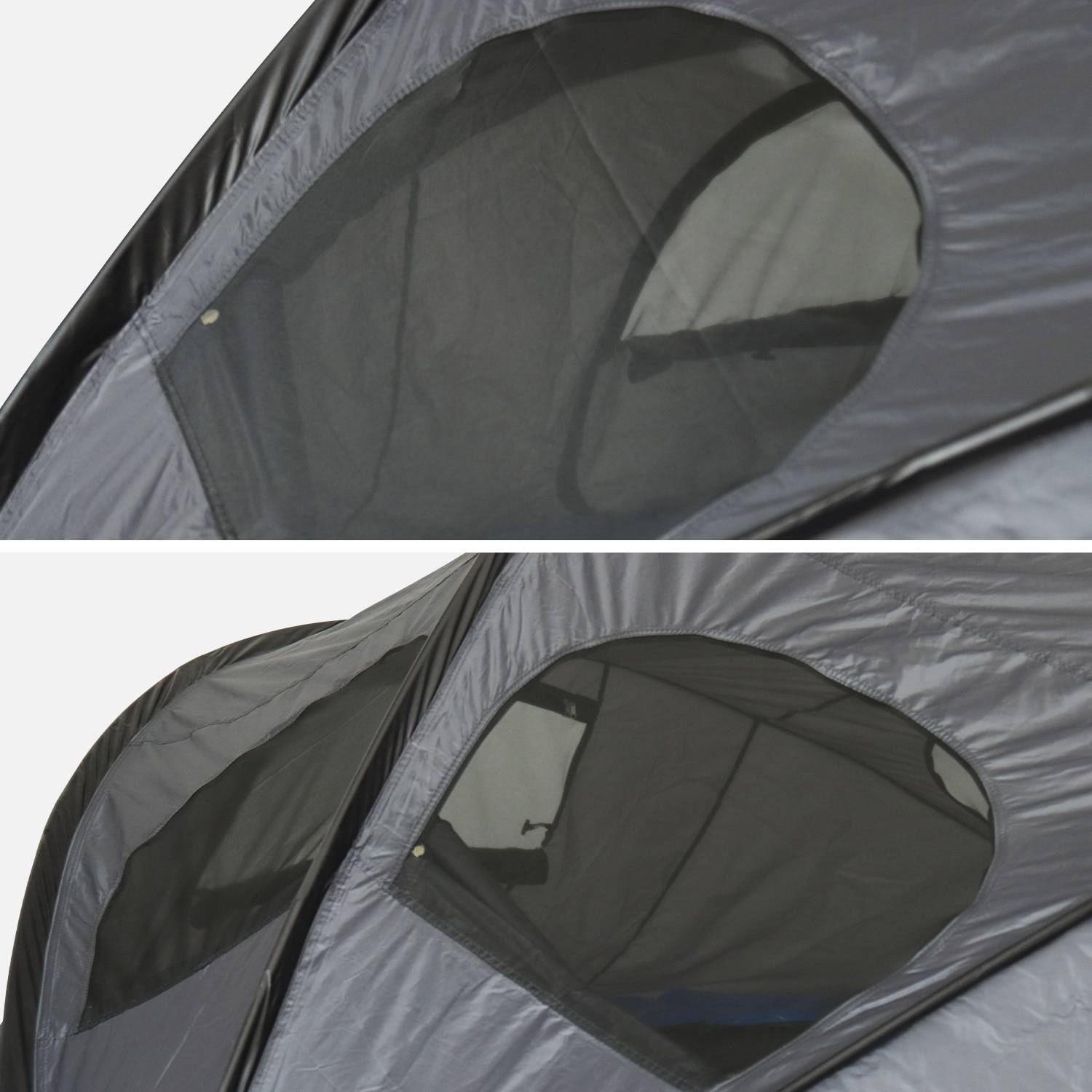 Tente de camping pour trampoline Ø370cm (filet intérieur et extérieur) polyester, traité anti UV, 2 portes, 4  fenêtres & sac de transport Photo4