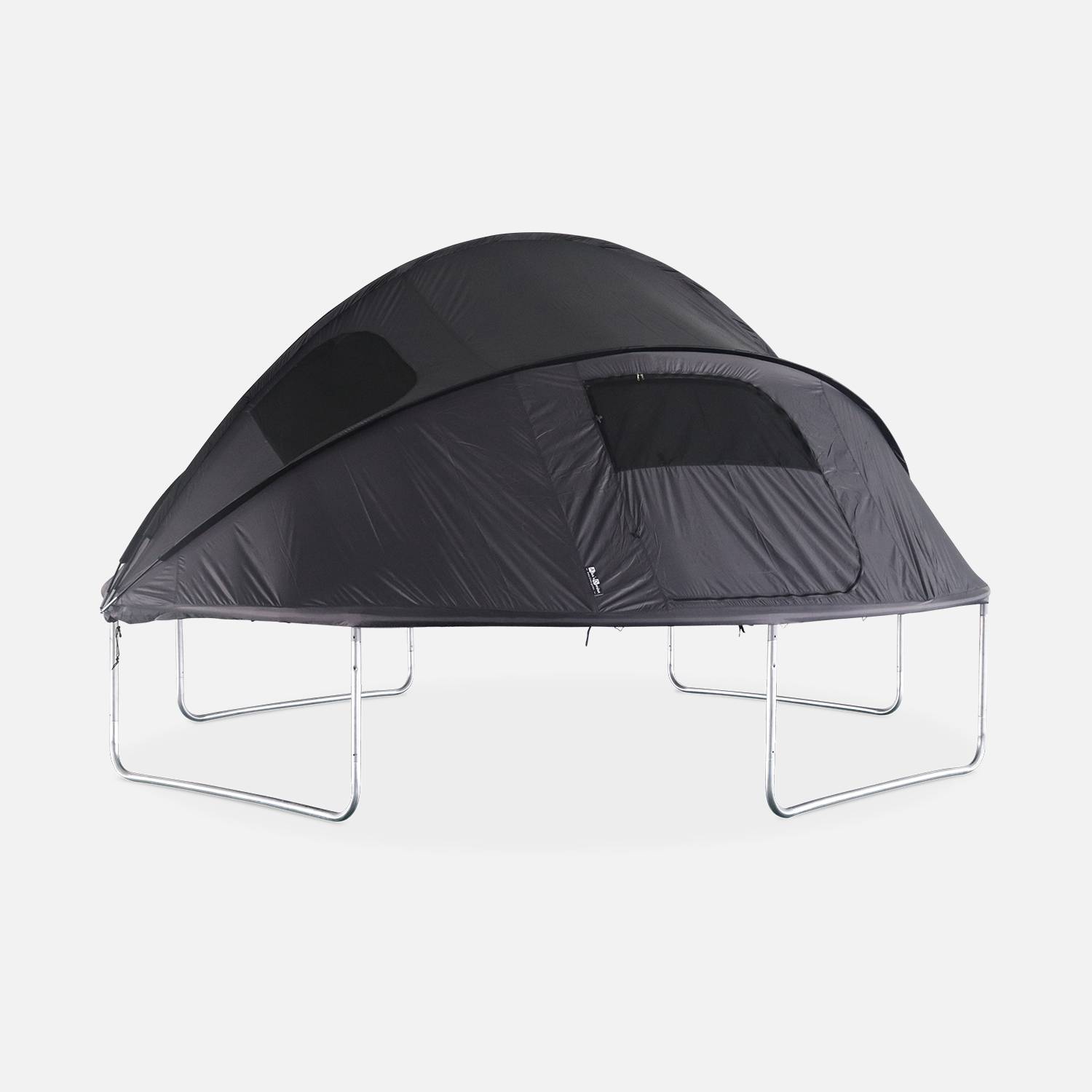 Tente de camping pour trampoline Ø430cm (filet intérieur et extérieur) polyester, traité anti UV, 2 portes, 4  fenêtres & sac de transport Photo1