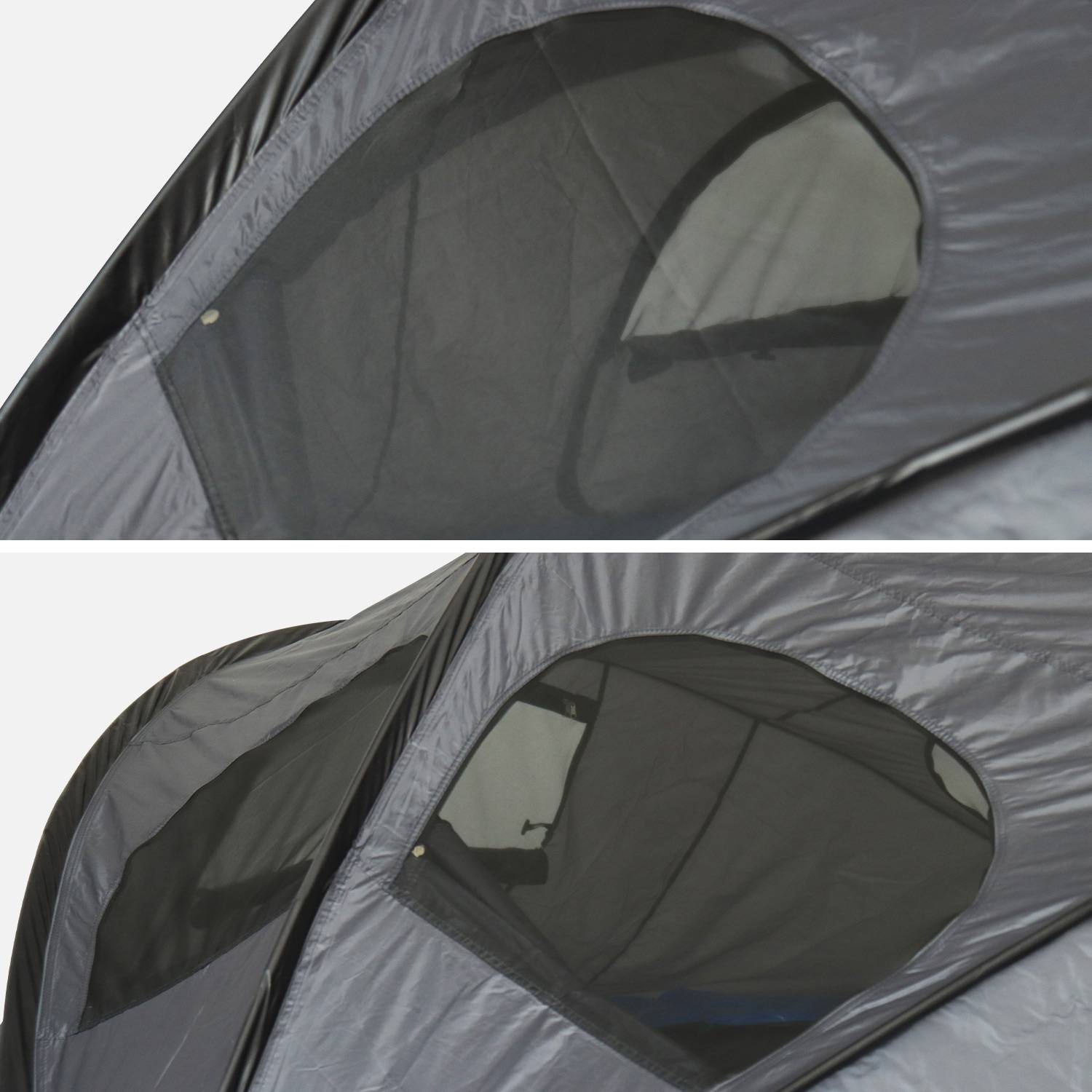 Tente de camping pour trampoline Ø430cm (filet intérieur et extérieur) polyester, traité anti UV, 2 portes, 4  fenêtres & sac de transport Photo4