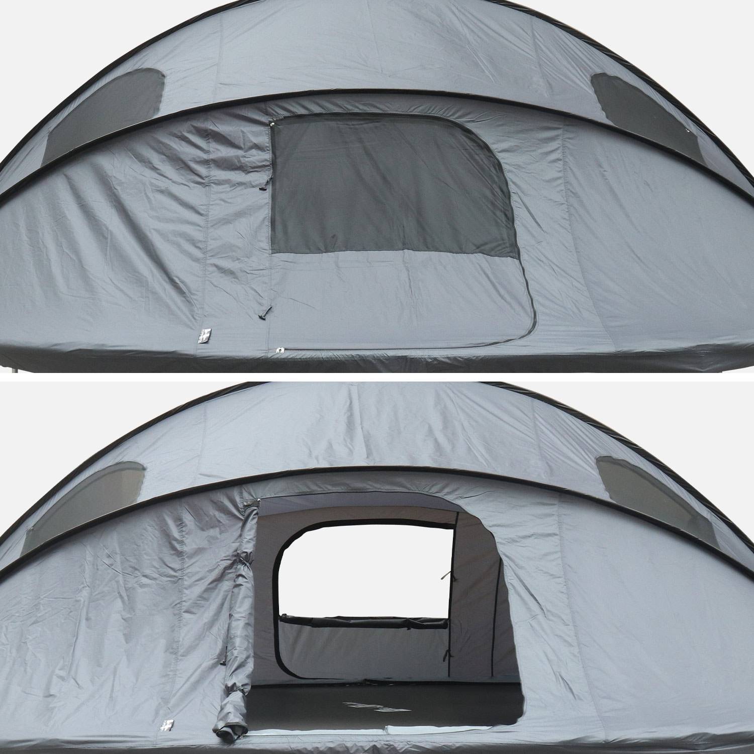 Tente de camping pour trampoline Ø490cm (filet intérieur et extérieur) polyester, traité anti UV, 2 portes, 4  fenêtres & sac de transport Photo3