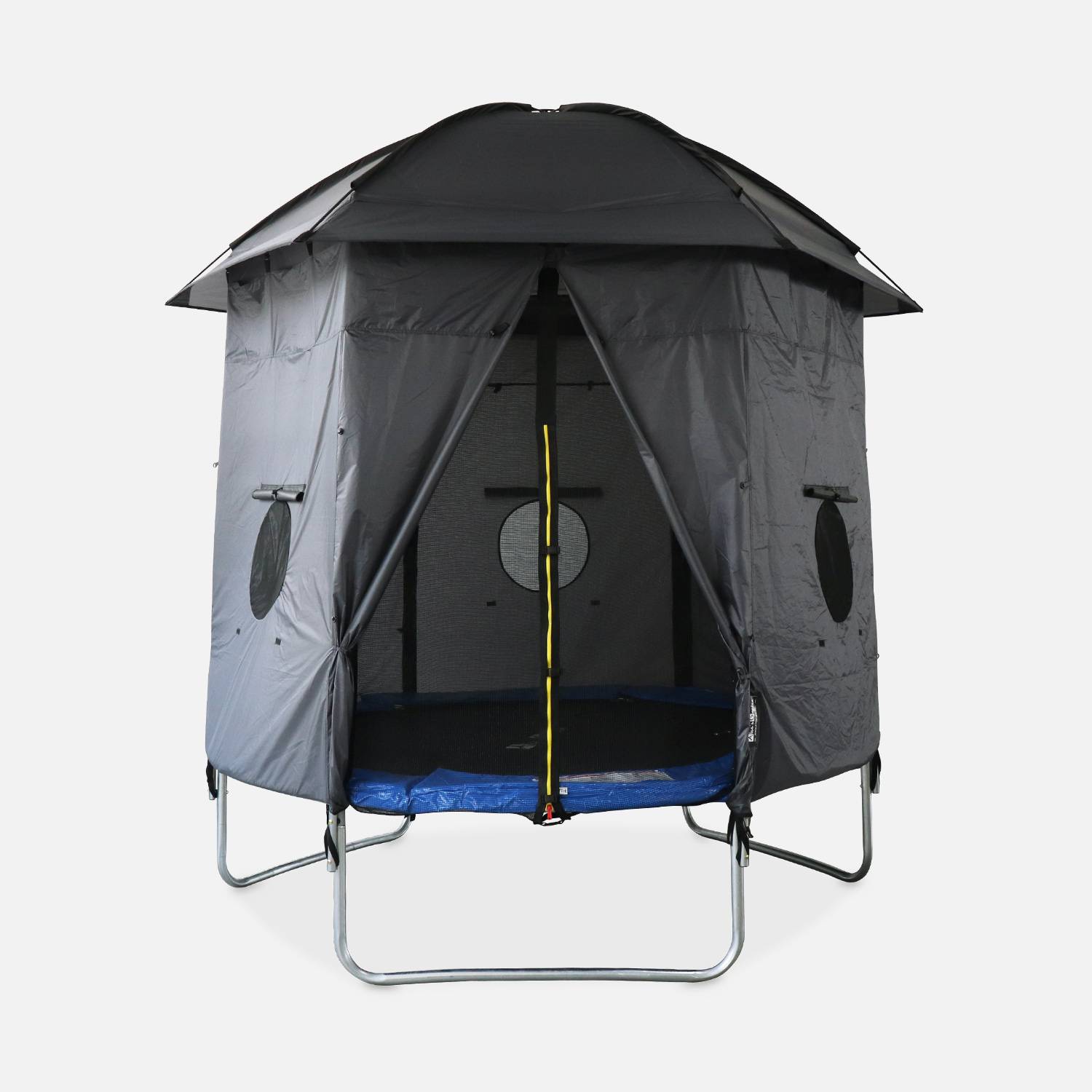 Tenda da campeggio per trampolino, capanna, poliestere, trattamento UV, 1 porta, 3 finestre e borsa di trasporto Photo2