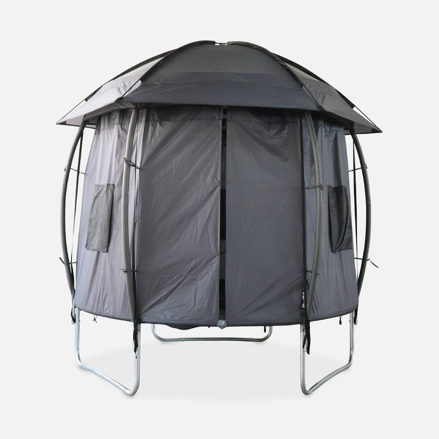 Tenda da campeggio per trampolino, capanna, poliestere, trattamento UV, 1 porta, 3 finestre e borsa di trasporto Photo3