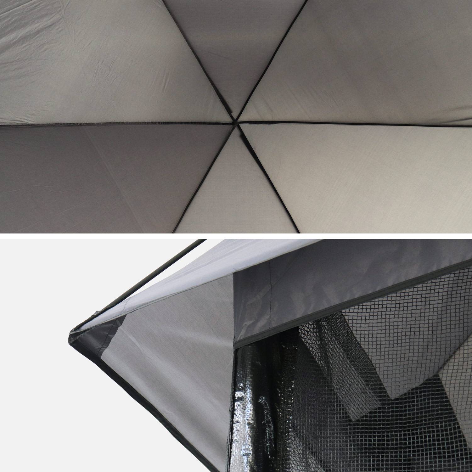 Tent voor trampoline Ø244cm van polyester, UV behandeld, 1 ingang, 3 ramen & transporttas Photo5