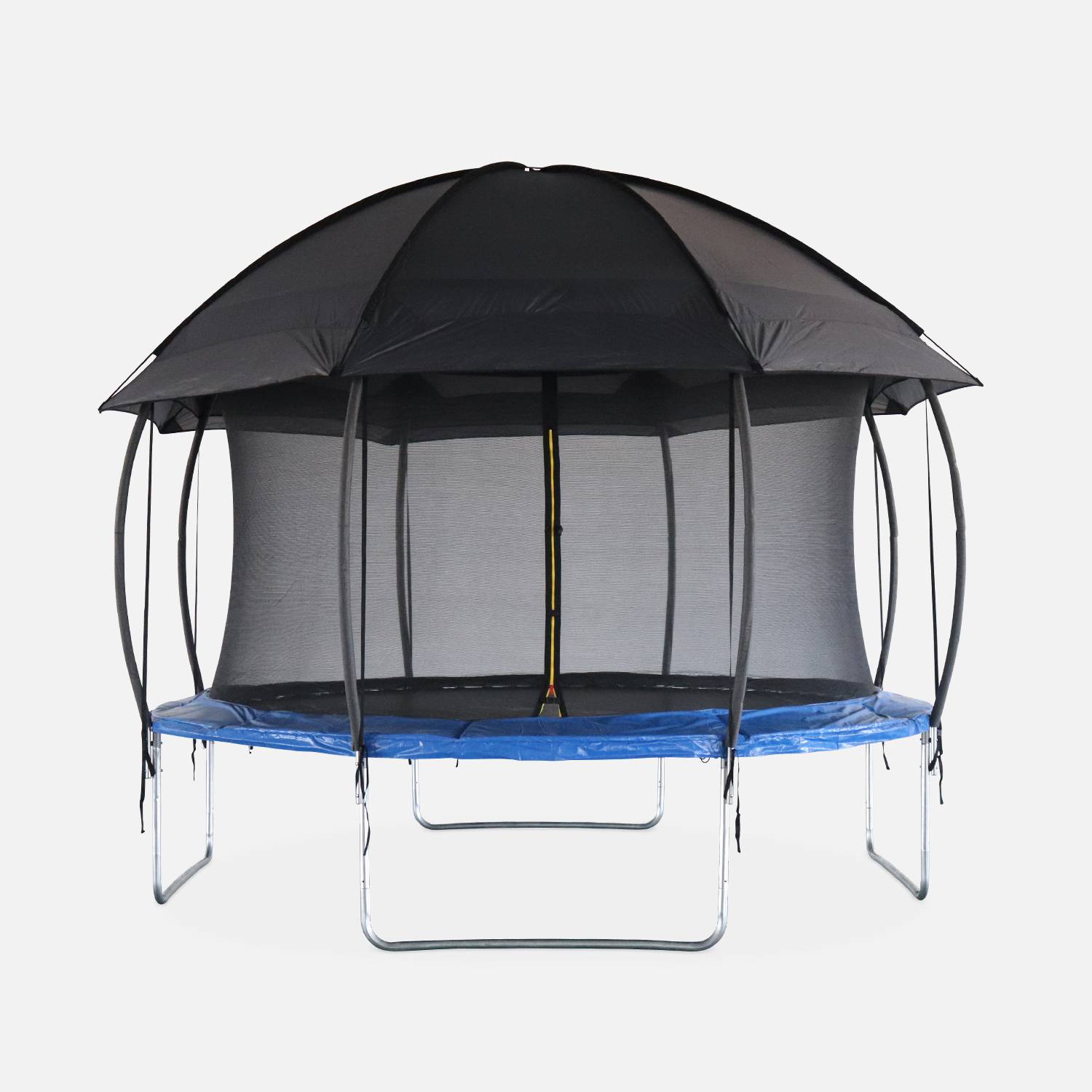 Tente de camping pour trampoline, cabane, polyester, traité anti UV, 1 porte, 4  fenêtres et sac de transport Photo4