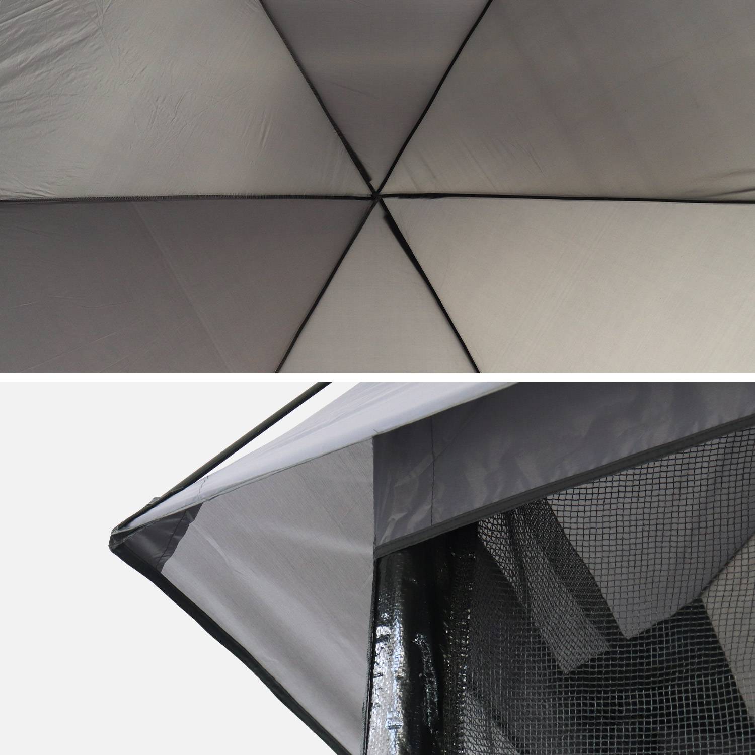 Tente de camping pour trampoline, cabane, polyester, traité anti UV, 1 porte, 3  fenêtres et sac de transport Photo5