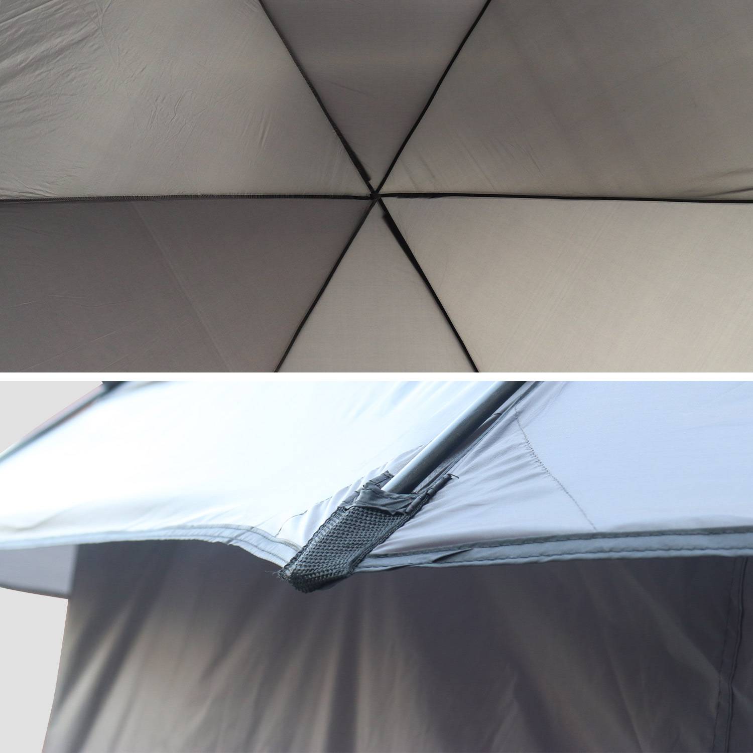 Tent voor trampoline Ø490cm van polyester, UV behandeld, 1 ingang, 5 ramen & transporttas Photo5