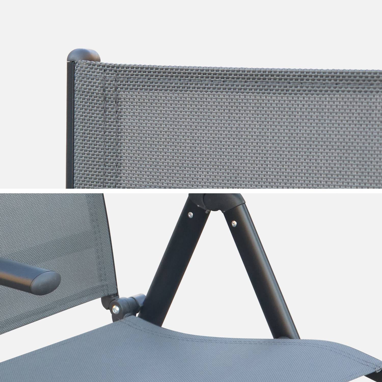 Naevia set 1 tafel en 8 stoelen in aluminium en textileen Photo6