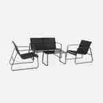 Gartenmöbel-Set aus Metall und Textilene SILVI für 4 Personen, schwarz, Modernes Design Photo3