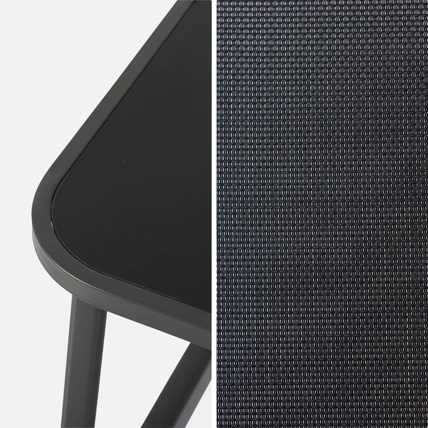 Gartenmöbel-Set aus Metall und Textilene SILVI für 4 Personen, schwarz, Modernes Design Photo7
