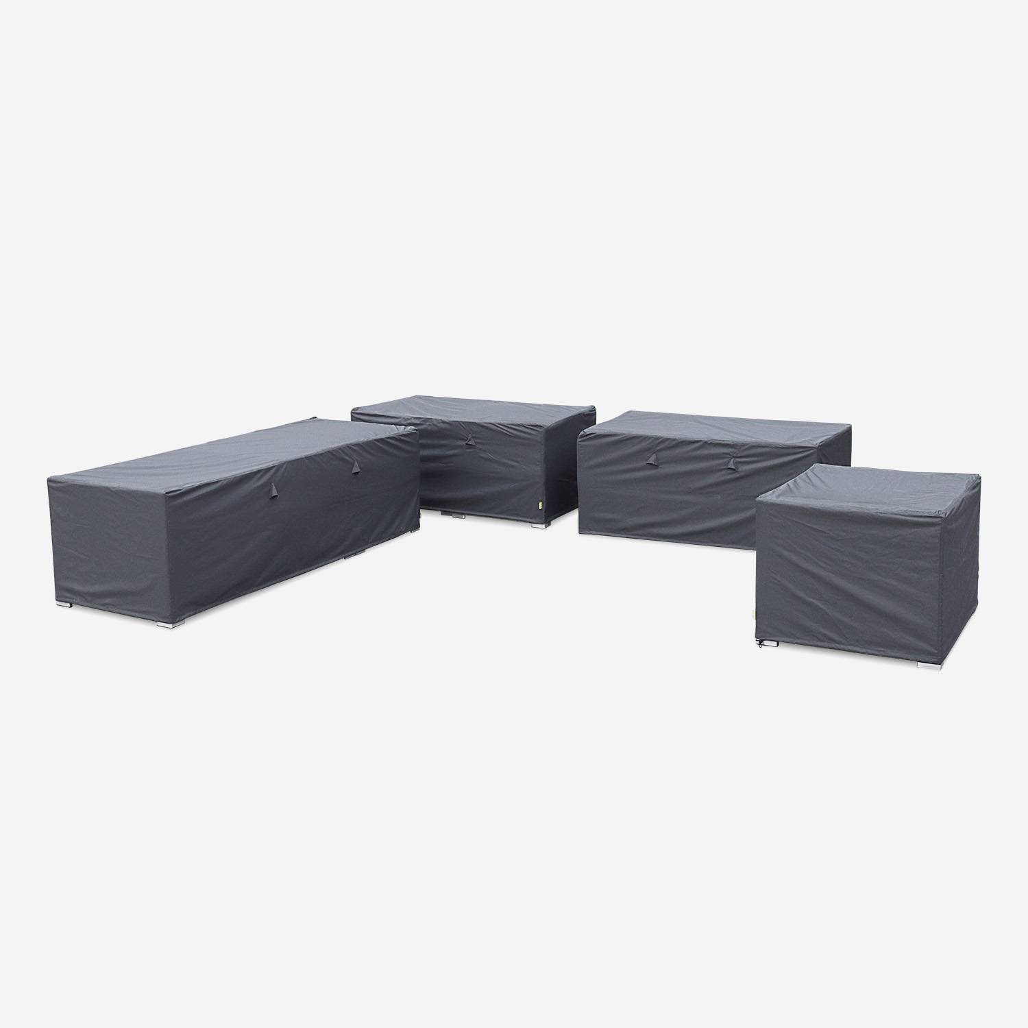 Protective covers for Venezia garden furniture set, dark grey. Water-resistant, polyamide coating Photo1