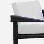 Table de jardin en résine 6 places – FIRENZE 6 – coloris noir, coussins blancs, table encastrable Photo7