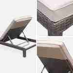 Set aus 2 Liegestühlen aus Rattan (Liegestuhl) - Pisa x2 - schokoladenfarben, braune Kissen Photo4