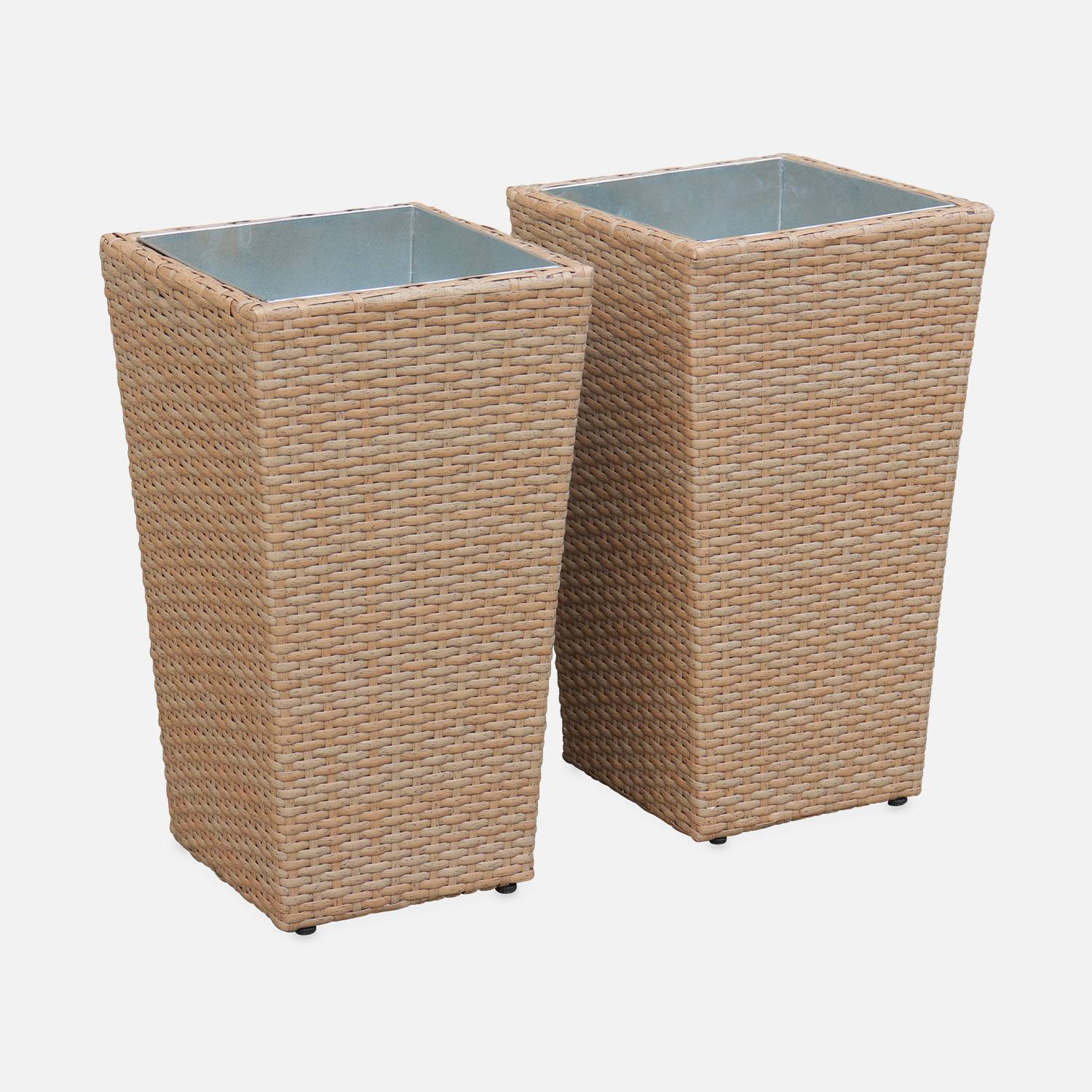 Conjunto de 2 vasos de 60 cm - Prato Natural - Vaso em aço galvanizado, estrutura em alumínio Photo1