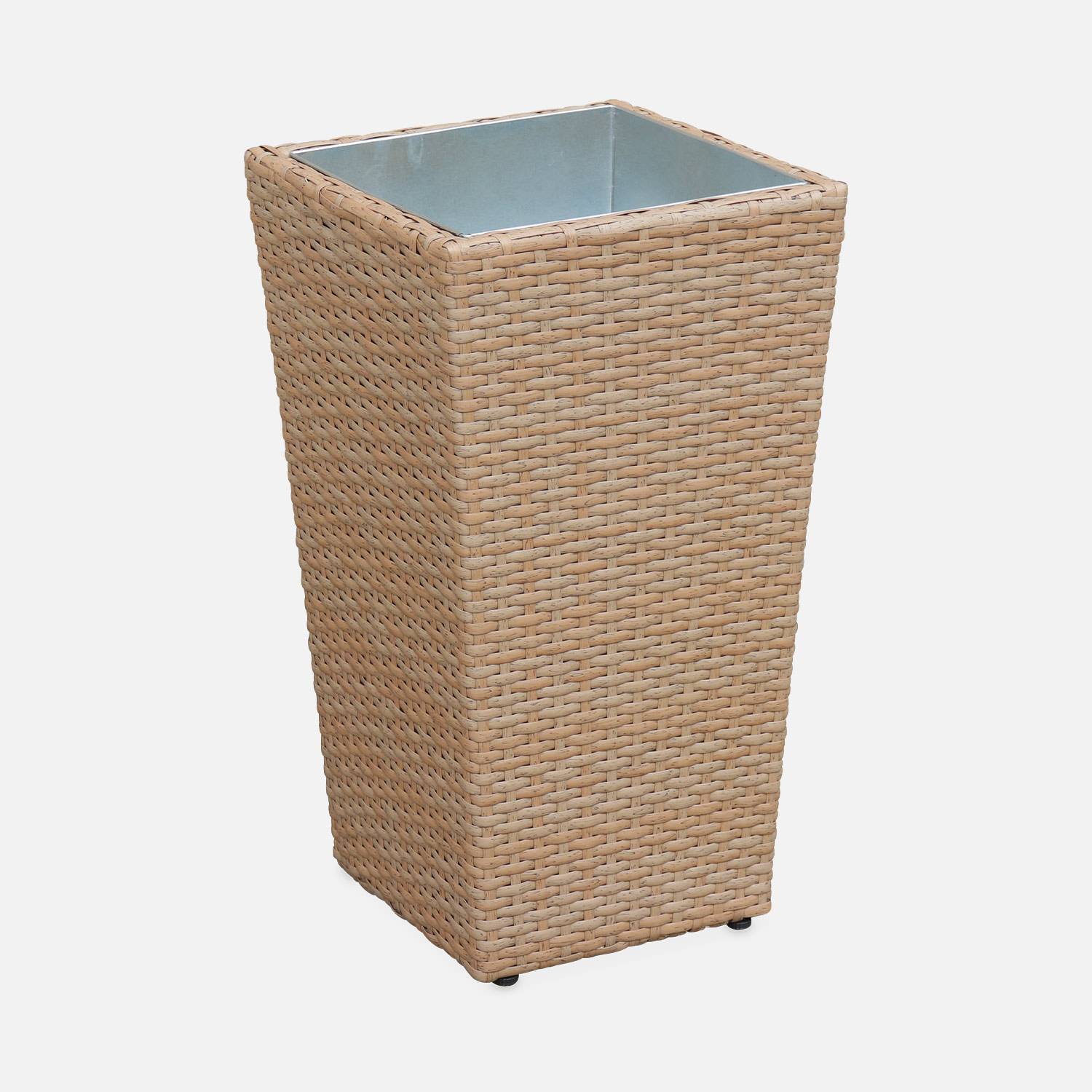 Conjunto de 2 vasos de 60 cm - Prato Natural - Vaso em aço galvanizado, estrutura em alumínio Photo2