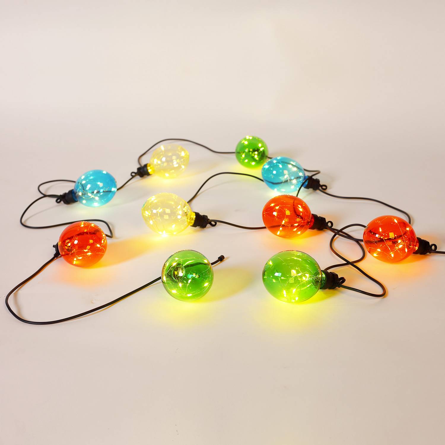 Morphée - Guirlande lumineuse extérieure avec 10 boules lumineuses, 100 LED, à piles, fonction timer, 8 modes, 4,5 m de long Photo3