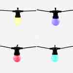 HERACLES - Cadena de luces de taberna para exteriores con 10 bombillas, 50 LED multicolores, funciona con pilas, función de temporizador, 8 modos, 4,5 m de largo Photo4