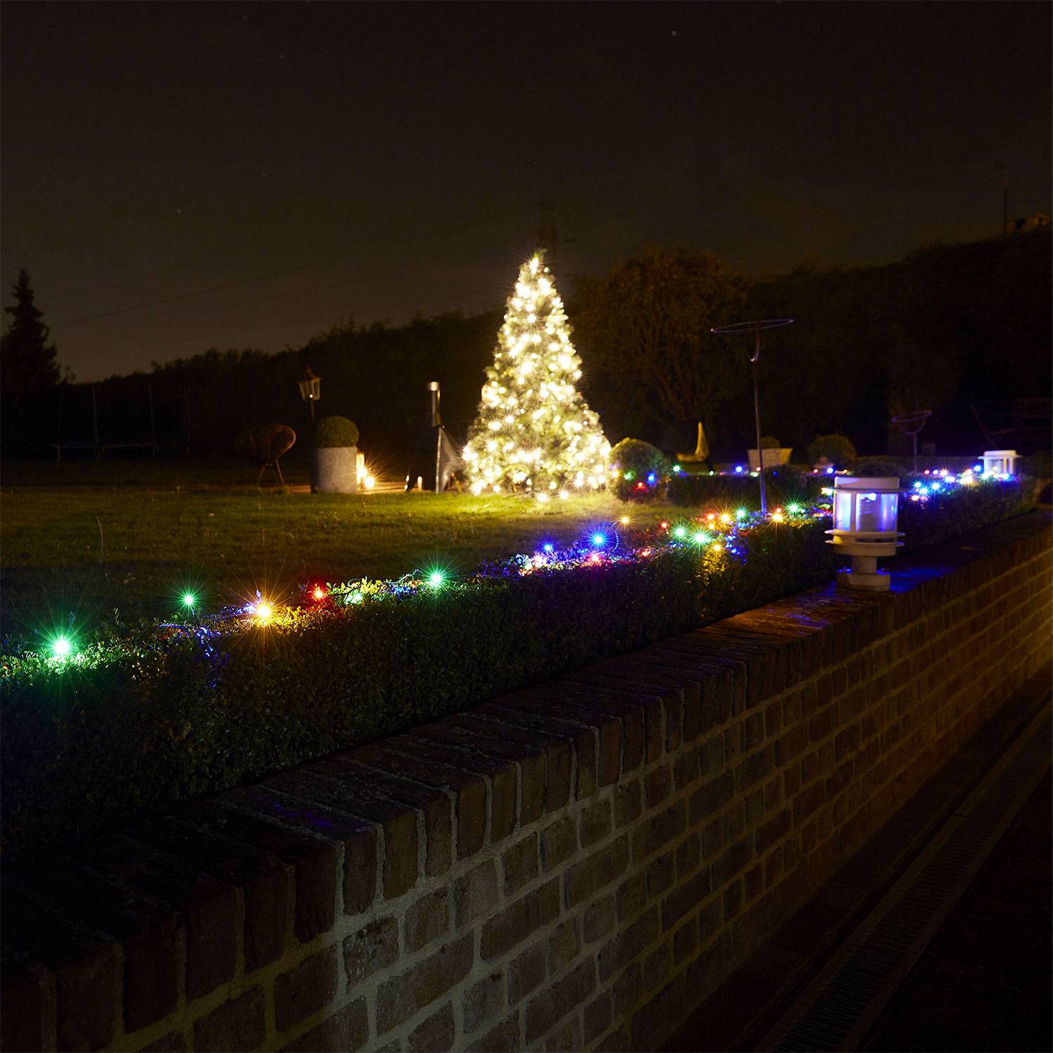 Luz solar de Natal para exterior , 15m de comprimento, 150 LEDs multicoloridos, 8 modos de iluminação - TONNERRE Photo7