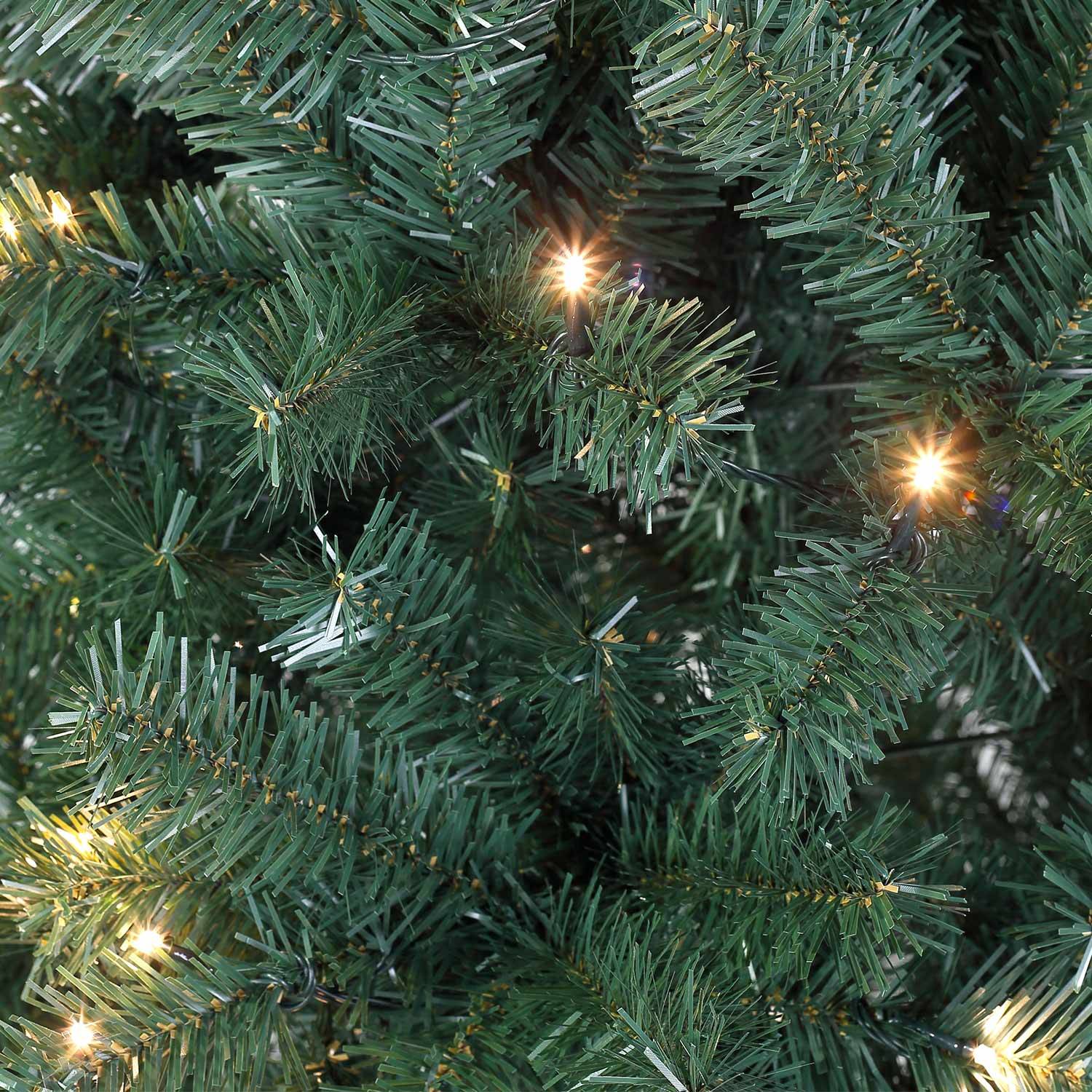 Sapin de Noël artificiel de 180 cm avec guirlande lumineuse et pied inclus Photo2