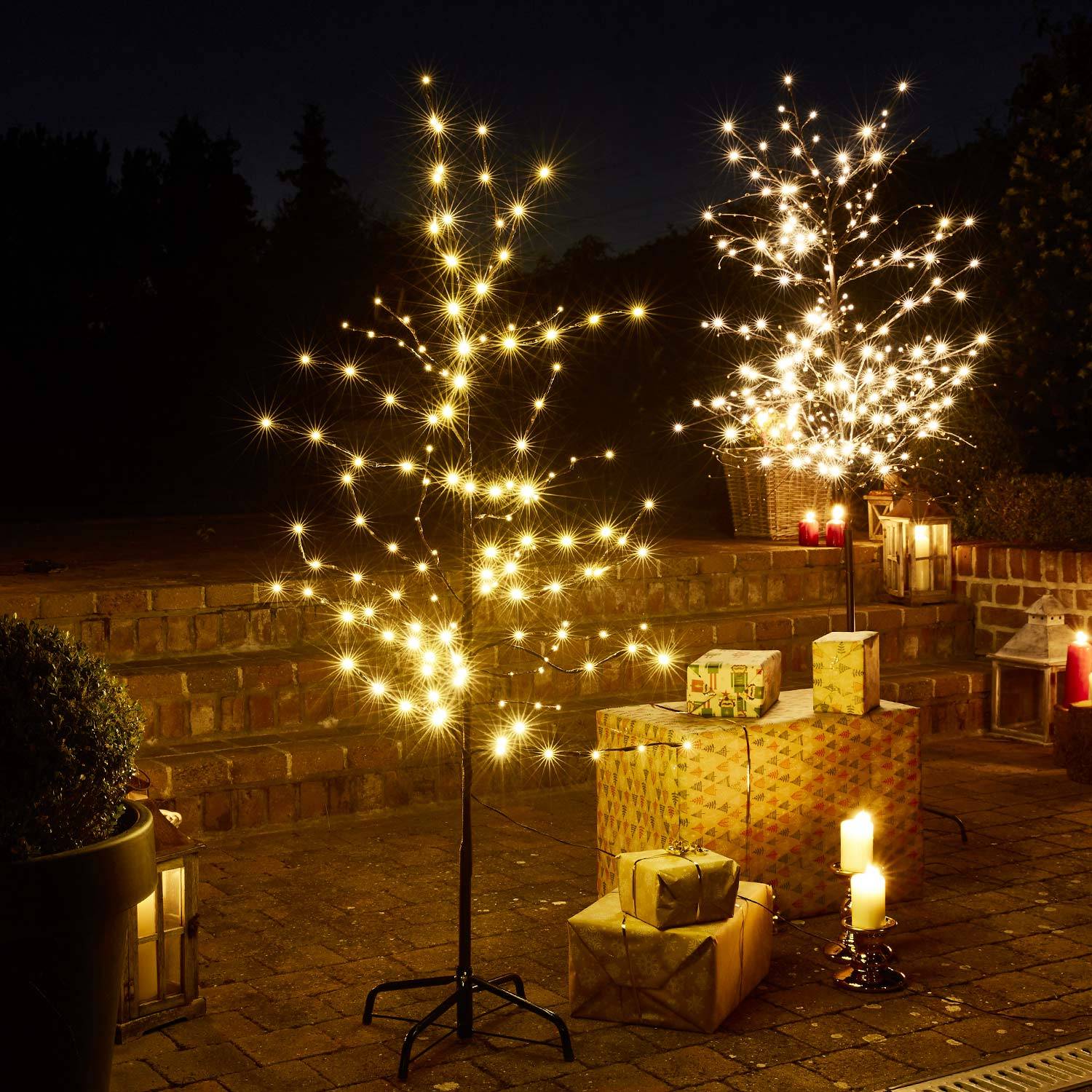 Lichtboom van 180 cm, 200 LEDs, parels en kralen, inclusief voet, kerstversiering Photo1
