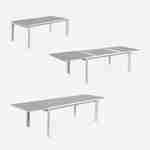 Ausziehbarer Tisch Gartengarnitur - Washington Taupe - Aluminiumtisch 200/300 cm, Milchglasplatte, ausziehbar 8 Sitze aus Textilene Photo5