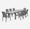 Table de jardin extensible 200/300cm en aluminium et 8 fauteuils en textilène - Gris foncé