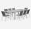 Chicago 8 Sitze Gartengarnitur ausziehbarer Tisch 175/245 cm weiß Aluminium taupe Textilene