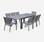 Ausziehbarer Tisch Gartengarnitur - Chicago Anthrazit - Aluminiumtisch 175/245 cm mit Verlängerung und 8 Sitzen aus Textilene
