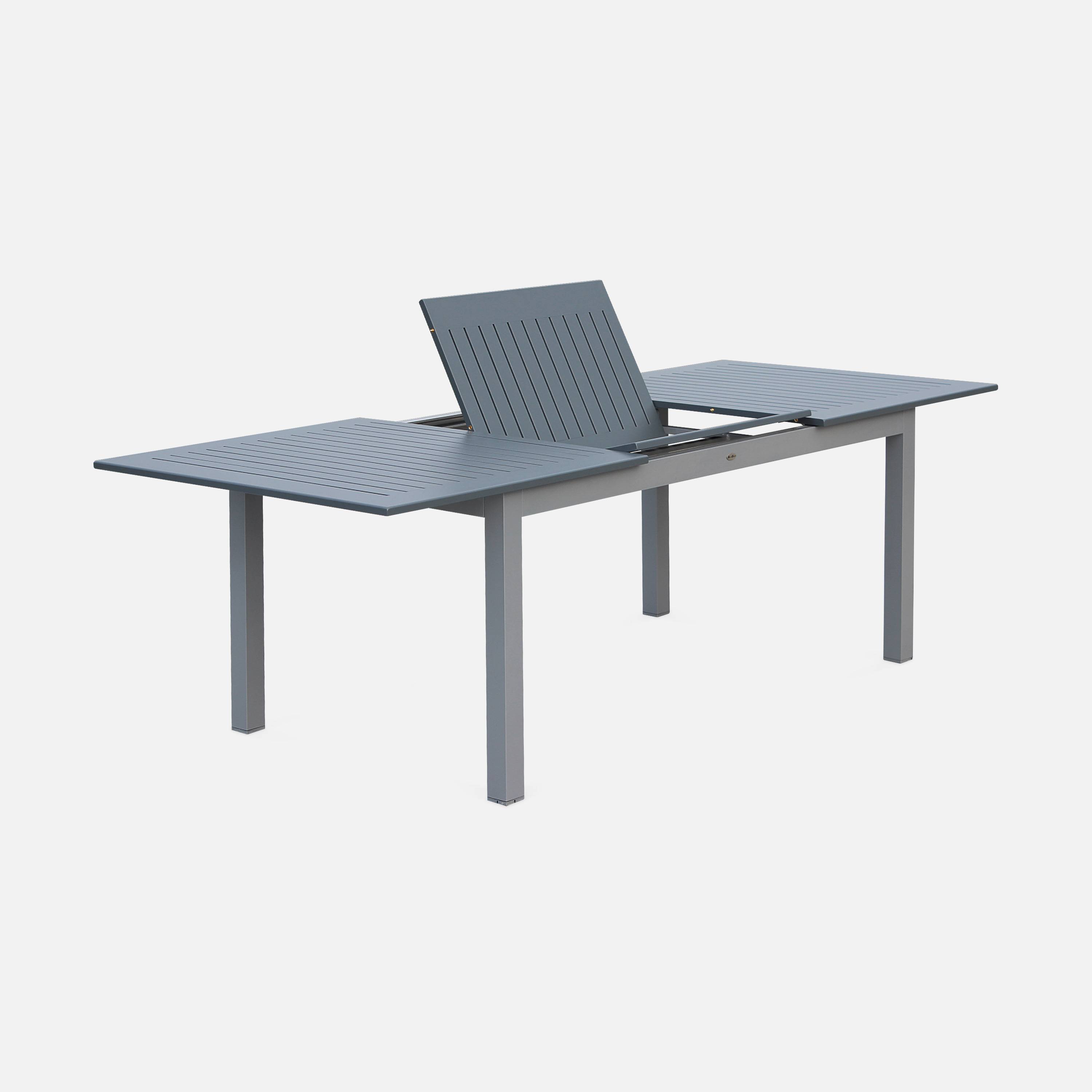 Table extensible - Chicago Anthracite - Table en aluminium 175/245cm avec rallonge  Photo2
