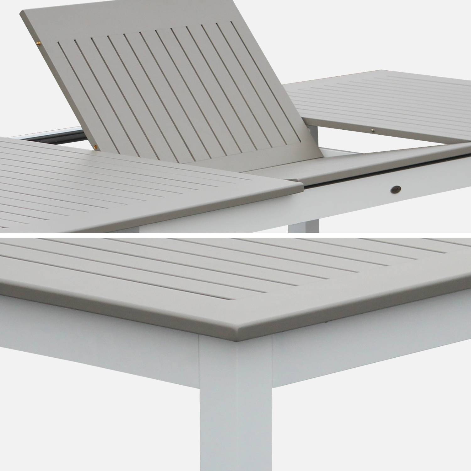 Table extensible - Chicago taupe - Table en aluminium 175/245cm avec rallonge  Photo4