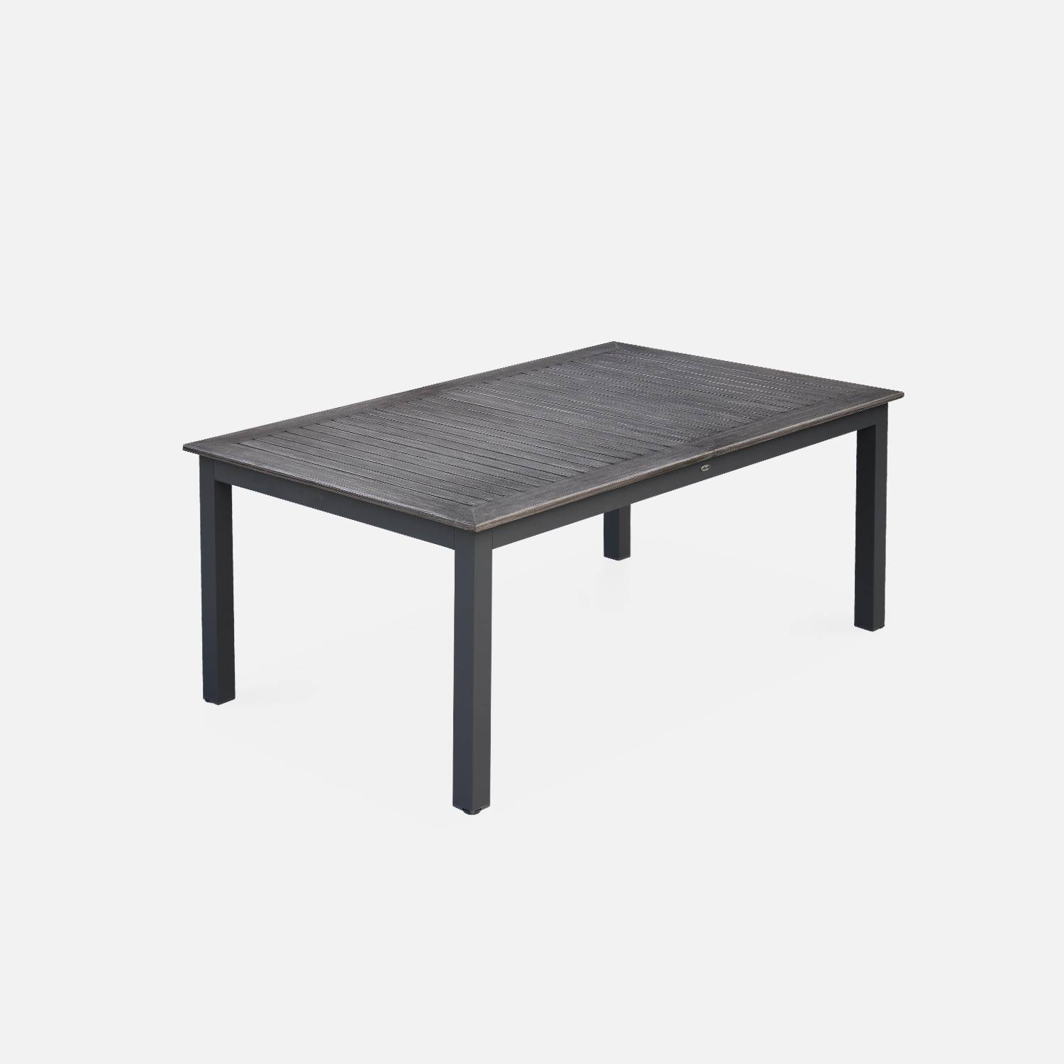 Uitschuifbare tafel - Chicago Grijs Hout Effect - Aluminium tafel 175/245cm met verlengstuk Photo4