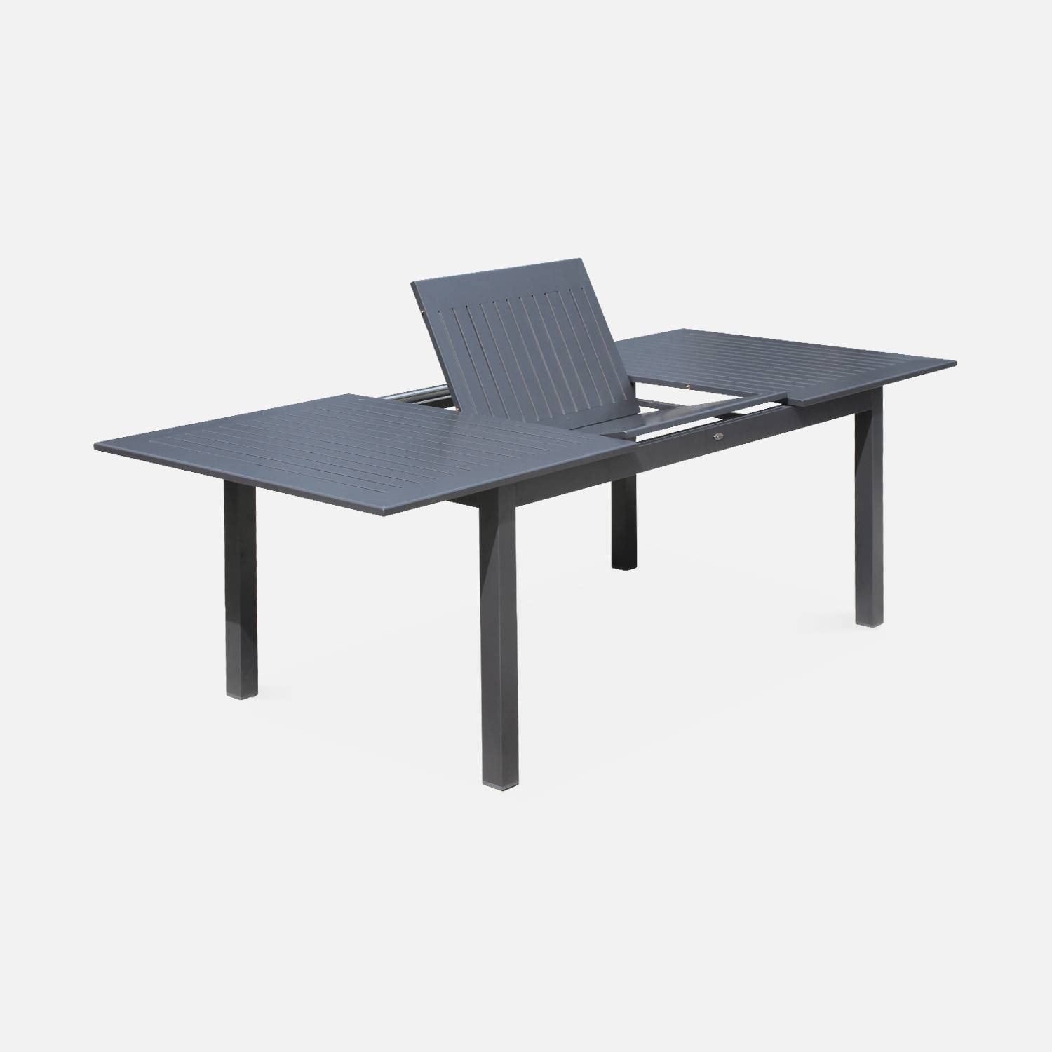 Ausziehbarer Tisch - Chicago Dunkelgrau - Aluminiumtisch 175/245cm mit Tischverlängerung Photo2
